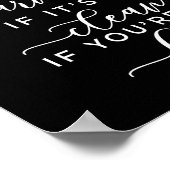 Funny Toilet Rules – Elegant White Text on Black ポスター (角)
