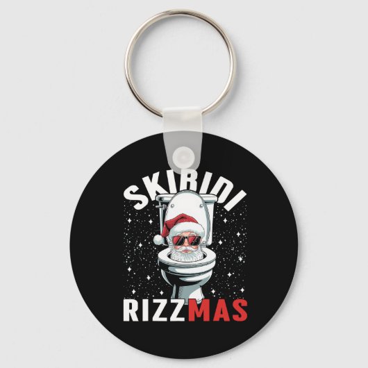 Funny Toilet Santa Skibidi Rizzmas White Elephant  キーホルダー (正面)