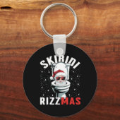 Funny Toilet Santa Skibidi Rizzmas White Elephant  キーホルダー (正面)