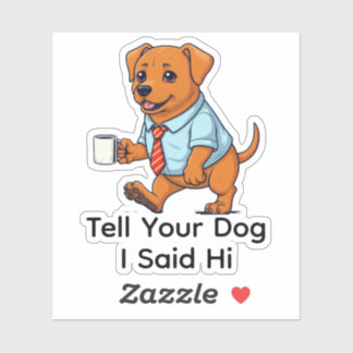Funny Toller Retriever Dog Business Suit Coffee  シール