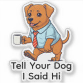 Funny Toller Retriever Dog Business Suit Coffee シール (正面)