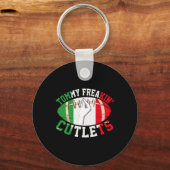 Funny Tommy Freakin' Cutlets New Jersey Italy Flag キーホルダー (正面)