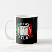 Funny Tommy Freakin' Cutlets New Jersey Italy Flag コーヒーマグカップ (左)