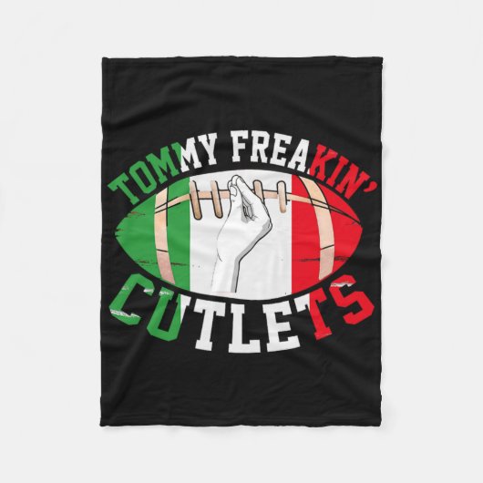 Funny Tommy Freakin' Cutlets New Jersey Italy Flag フリースブランケット (正面)