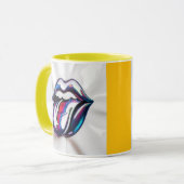 Funny Tongue Out Lips Mug Design マグカップ (正面左)