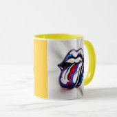 Funny Tongue Out Lips Mug Design マグカップ (正面右)