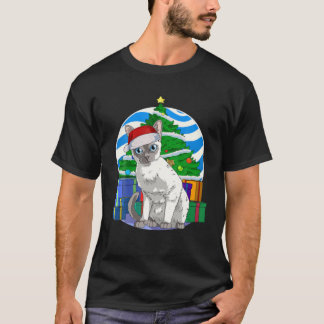 Funny Tonkinese Cat Santa Christmas Tree Decor Tシャツ