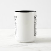 Funny Tool Maker Nutrition Facts Staff Worker Gift マグカップ (中央)