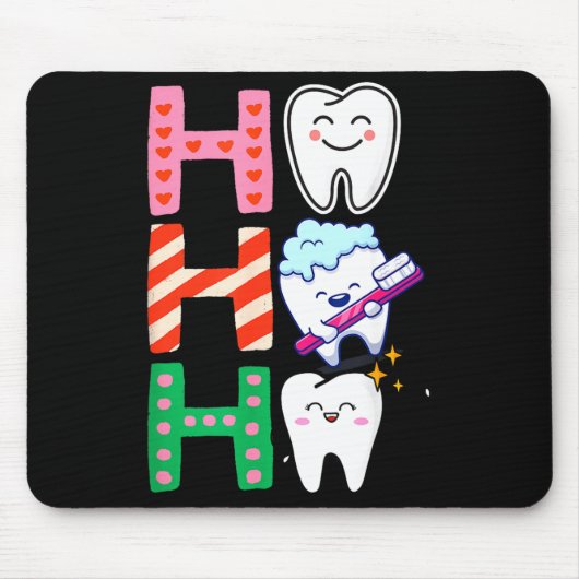 Funny Tooth Christmas Dentist Xmas Dental Istant H マウスパッド (正面)