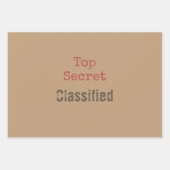 Funny Top Secret Gift Wrapping Set ラッピングペーパーシート (正面)