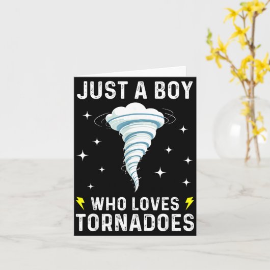 Funny Tornado Gift For Boys Kids Hurricane Weather カード (黄色い花)