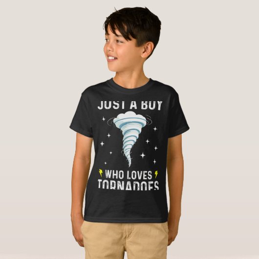 Funny Tornado Gift For Boys Kids Hurricane Weather Tシャツ (正面フル)