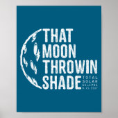 Funny Total Solar Eclipse 2017 Moon ポスター (正面)