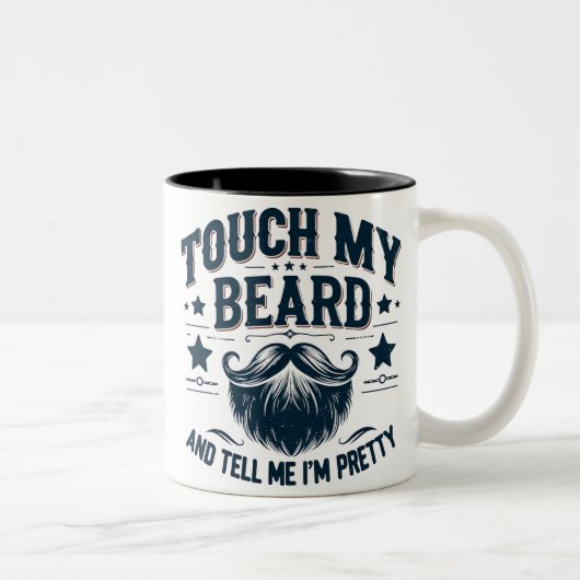 Funny Touch My Beard ツートーンマグカップ (右)