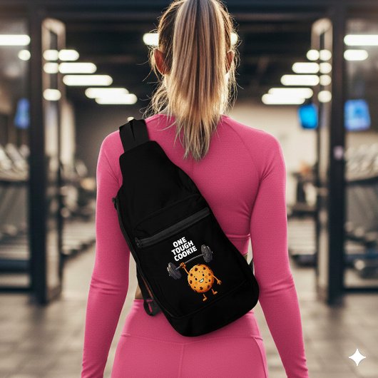 Funny Tough Cookie Lifting Barbell スリングバッグ