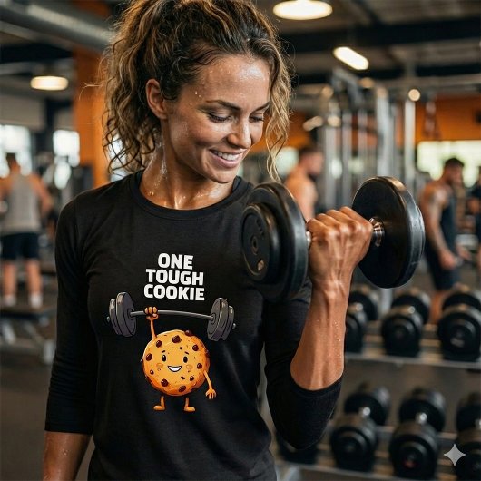 Funny Tough Cookie Lifting Barbell トライブレンドＴシャツ