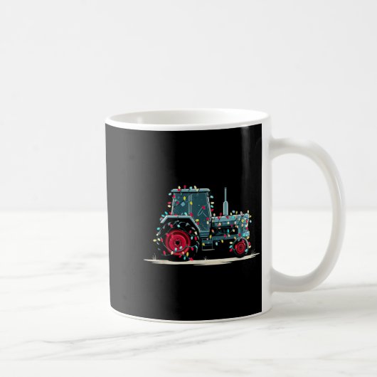 Funny Tractor Christmas Graphics Lights Lover Farm コーヒーマグカップ (右)