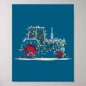 Funny Tractor Christmas Graphics Lights Lover Farm ポスター (正面)