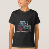 Funny Tractor Christmas Graphics Lights Lover Farm Tシャツ (正面)