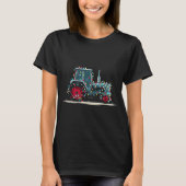 Funny Tractor Christmas Graphics Lights Lover Farm Tシャツ (正面)