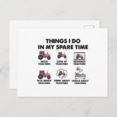 Funny Tractors Lover Things I Do In My Spare Time ポストカード (正面/裏面)