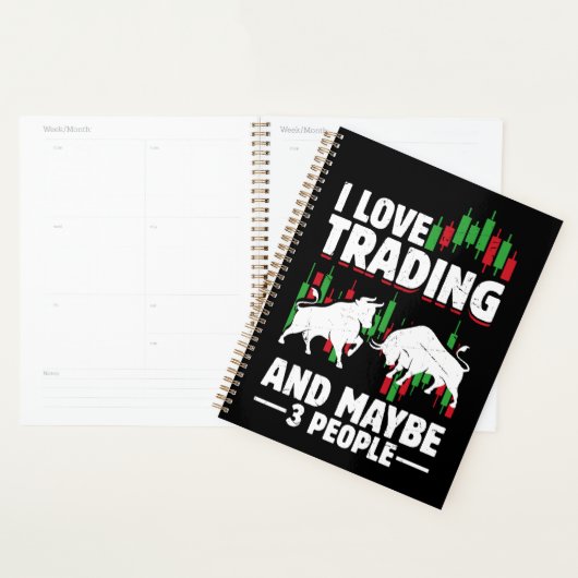 Funny Trading Quote Bull & Candlestick Daytrading  プランナー手帳 (ディスプレー)