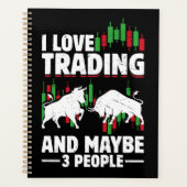 Funny Trading Quote Bull & Candlestick Daytrading  プランナー手帳 (正面)