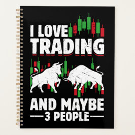Funny Trading Quote Bull & Candlestick Daytrading  プランナー手帳