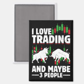 Funny Trading Quote Bull & Candlestick Daytrading  マグネット (正面/裏面)