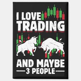 Funny Trading Quote Bull & Candlestick Daytrading  マグネット