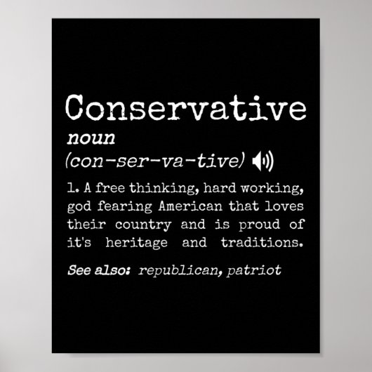 Funny Traditional Conservative Definition Pro Free ポスター (正面)