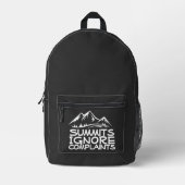 Funny Trail Quote Hiking Daypack black white プリントバックパック (正面)