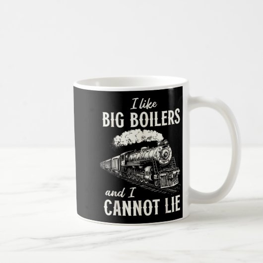 Funny Train Big Boilers Steam Locomotive Freight  コーヒーマグカップ (右)