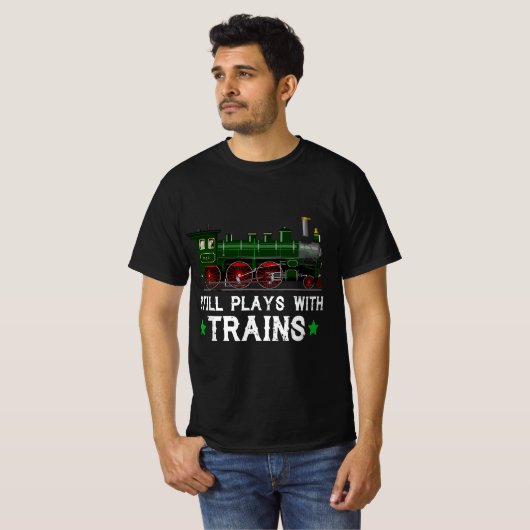 Funny Train For Trains Lovers Men Train Engine Dri Tシャツ (正面フル)