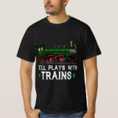Funny Train For Trains Lovers Men Train Engine Dri Tシャツ (正面)