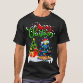 Funny Train Lover Xmas Lighting Santa Train Christ Tシャツ (正面)