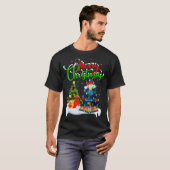 Funny Train Lover Xmas Lighting Santa Train Christ Tシャツ (正面フル)