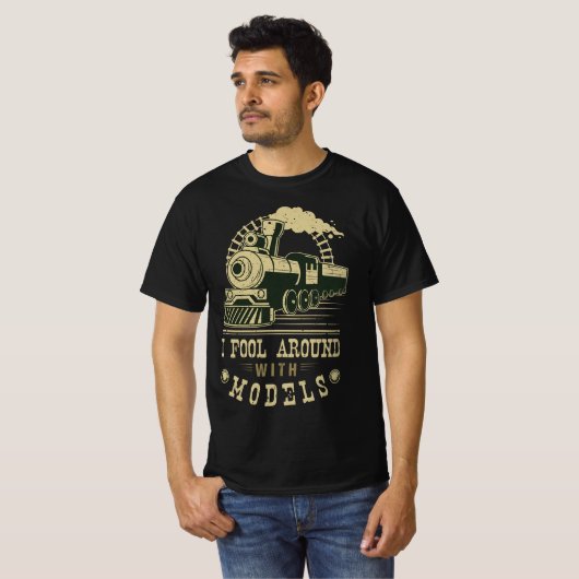 Funny Train Model Railway Cool Trains Hobby Steam  Tシャツ (正面フル)