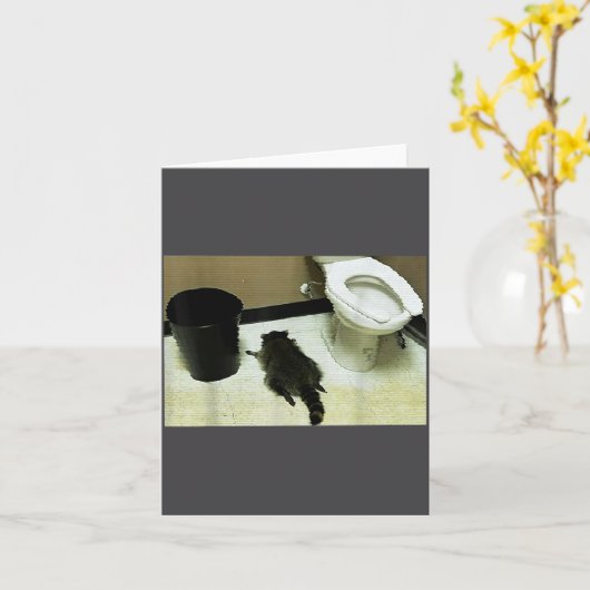 Funny Trashed Panda Drunk Racoon カード (黄色い花)