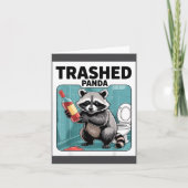 Funny Trashed Panda Raccoon Gets Drunk  カード (正面)