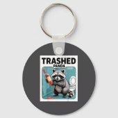 Funny Trashed Panda Raccoon Gets Drunk キーホルダー (正面)