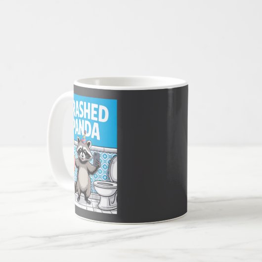 Funny Trashed Panda Raccoon Gets Drunk  コーヒーマグカップ (正面左)