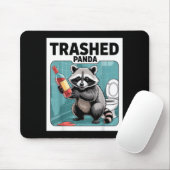 Funny Trashed Panda Raccoon Gets Drunk  マウスパッド (マウス)