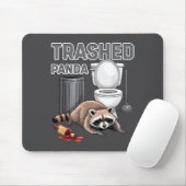 Funny Trashed Panda Raccoon Gets Drunk  マウスパッド (マウス)