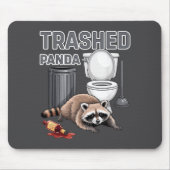 Funny Trashed Panda Raccoon Gets Drunk  マウスパッド (正面)