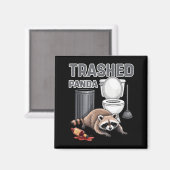 Funny Trashed Panda Raccoon Gets Drunk  マグネット (正面/裏面)