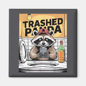 Funny Trashed Panda Raccoon Gets Drunk  マグネット (正面)