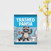 Funny Trashed Panda Raccoon Gets Drunk 1ff512797a7 カード (黄色い花)