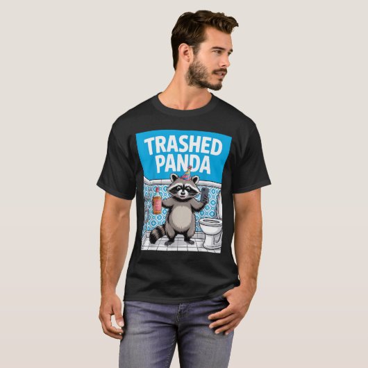 Funny Trashed Panda Raccoon Gets Drunk 1ff512797a7 Tシャツ (正面フル)