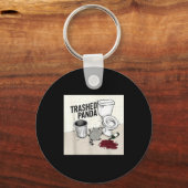 Funny Trashed Panda Racoon Gets Drunk  キーホルダー (正面)